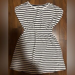 H&M Toddler Girls Short Sleeve Striped Dress - White 5t